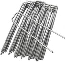 Light Slate Gray Heavy-Duty U-Pin Metal Turf Reinforcement Fixings 150mmx7mm - 100Pcs