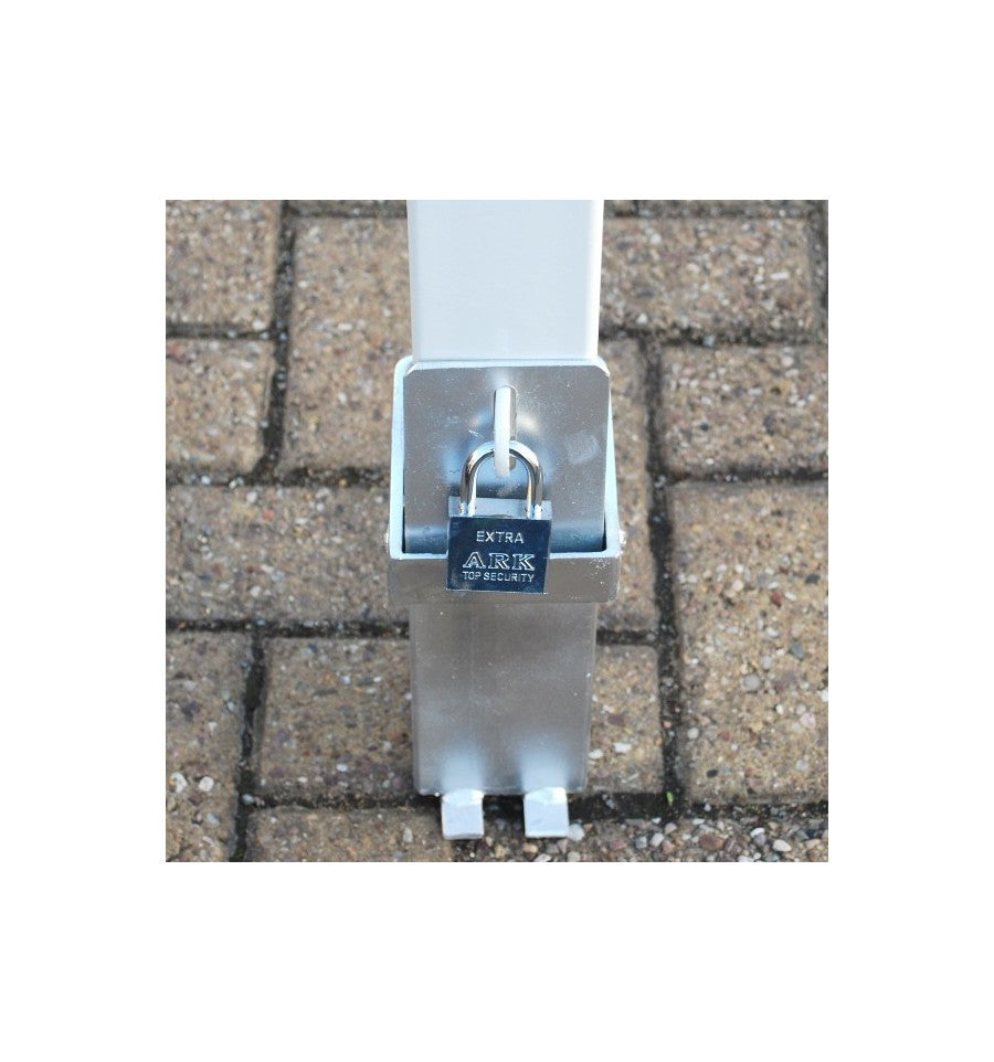 Light Slate Gray Heavy Duty Removable Security Post with Padlock & 3 Keys