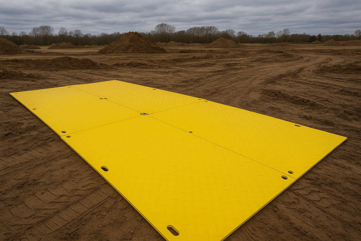 Dark Olive Green EcoStak™ Heavy-Duty Access Mat for Plant, Machinery & Worksites