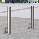 Gray Removable Stainless Steel Security Bollard – 1000 mm Above Ground (Ø 60-204 mm) with Lockable Ground Socket