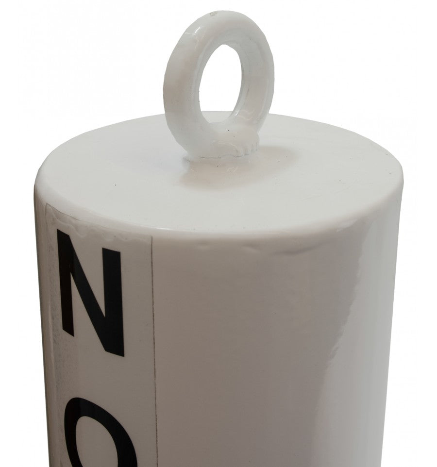 Light Slate Gray Large White Fold-Down Steel Security Post – Integral Lock, Top Chain Eyelet, Bolt-Down Base