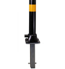Dark Slate Gray Black & Yellow Fold Down Parking Post With Ground Spigot