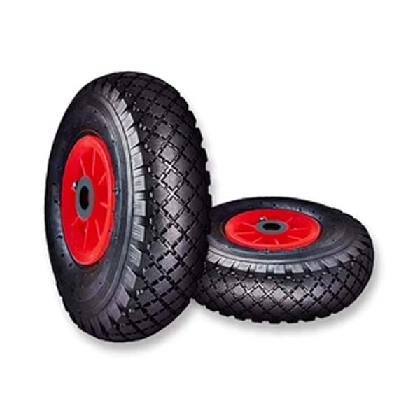 Light Slate Gray 260mm Plastic Centred Pneumatic Wheel (3.00-4 Tyre 4 Ply - 20mm, 25mm & 1" Bore Choice)