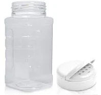 Light Gray Square PET Bottle - Compatible with Flapper Cap for Easy Dispensing