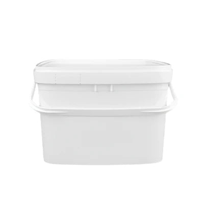 Slate Gray Durable Square Plastic Buckets/Pails with Lid – Heavy-Duty Storage Solution