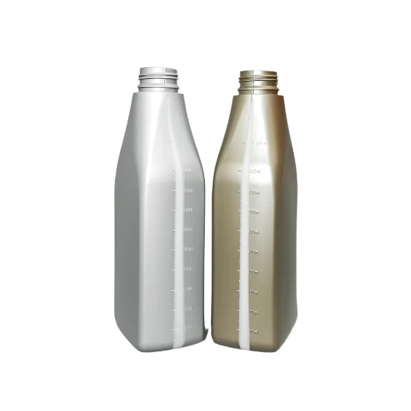 Light Gray Plastic Rectangular OIL Bottle - 30% PCR Recycled Material