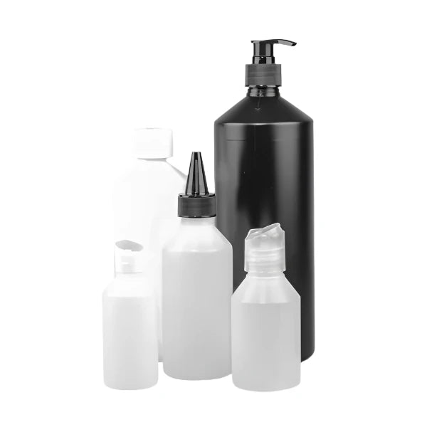 Dark Slate Gray Natural Swipe HDPE Plastic Bottle (Pack of 10) – Durable, Refillable, & BPA-Free