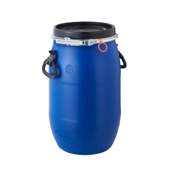 Dark Slate Blue Heavy Duty UN Approved Open Top Blue Plastic Drum/Barrel – Includes Lid for Secure Storage