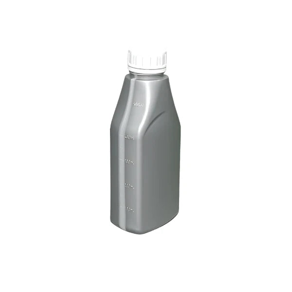 Gray Plastic Rectangular OIL Bottle - 30% PCR Recycled Material