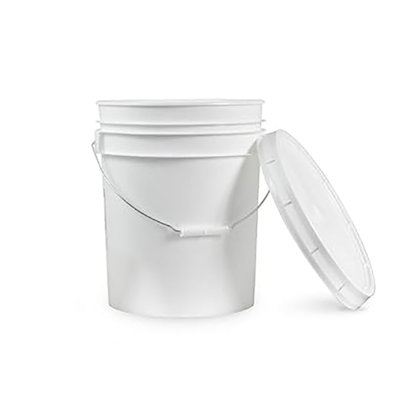 Light Gray White Heavyweight Plastic Pail – Durable Bucket with Sturdy Handle for Multi-Purpose Use