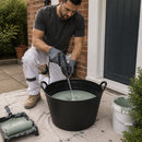 Black Flexi Tub 42L Heavy Duty Mixing Tub | Flexible Builders Tub with Handles | 100kg Load Capacity