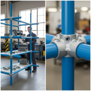 White Smoke Premium 4 Way Centre Cross with Upright Key Clamp for 33.7mm Tube Structures - High-Quality Professional Grade for Industrial and Commercial Applic...