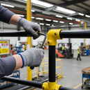 Black Premium 90° Elbow Clamp for 42.4mm Tube - Yellow Powder Coated for Indoor Use - High-Quality Professional Grade for Industrial and Commercial Appli...