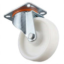 White Smoke 100mm Pressed Steel Swivel Castor Wheel with 4 Hole Top Plate & White Nylon Wheel - 140kg Load Capacity