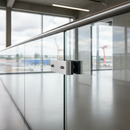 Lavender Premium Aluminium Straight Glass Stiffener Satin Finish for 12mm to 21.52mm Glass with Rubber Inserts