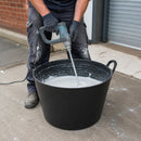Black Flexi Tub 42L Heavy Duty Mixing Tub | Flexible Builders Tub with Handles | 100kg Load Capacity