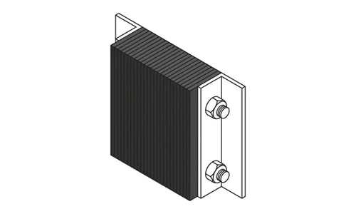 Dark Slate Gray Poly Laminated Rubber Dock Bumper - 300 x 380 x 105 mm
