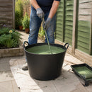 Black Flexi Tub 42L Heavy Duty Mixing Tub | Flexible Builders Tub with Handles | 100kg Load Capacity