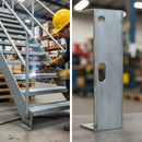 Light Slate Gray Premium Weld-On End Plate for Heavy Duty Stair Tread 288 x 65 x 5mm - High-Quality Professional Grade for Industrial and Commercial Applications