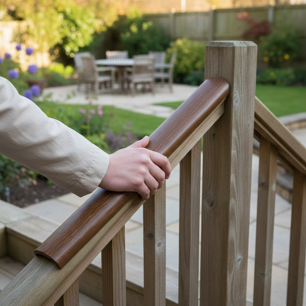 Premium Plastic Handrail Capping 40mm x 8mm Woodgrain Rustic Oak - 25m ...