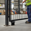 Dark Sea Green Premium Centered Ground Stop with Adjustable Plate for 40-60mm Gate Frames and Water Evacuation Hose