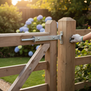 Dim Gray Premium Galvanised Adjustable Hinge Set 600mm with Complete Fixings for Secure Gate Installation