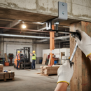Rosy Brown Professional Galvanised Support Lug 300 x 50mm with Slotted Hole and Black Powder Coated Finish for Stabilisation
