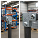 Dark Slate Gray Premium 90° Elbow Square Key Clamp for 40mm Box Section - Ideal for Vertical to Top Rail Connections