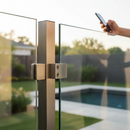 White Smoke Premium Square Type Glass Clamp 316 Stainless Steel - 45x45x27mm for Flat Post with Rubber Inserts for 8-10mm Glass