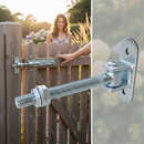 Dark Gray Premium Adjustable Gate Hinge with Back Plate 140 x 40mm and M18 x 138mm Thread for Heavy Duty Applications
