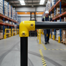 Dark Gray Premium 90° Elbow Connector for 33.7mm Tube - Yellow Powder Coated with Grub Screws for Internal Use