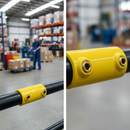 Dark Gray Premium Straight Joint Key Clamp for 33.7mm Tube - Yellow Powder Coated External Connector