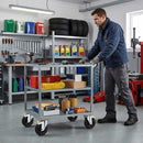 100mm Pressed Steel Swivel Castor, Black Rubber on Polypropylene Wheel, Directional Brake - 75kg Load