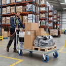 100mm Pressed Steel Swivel Castor with Blue Rubber on Polypropylene Wheel - 120kg Max Load