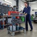 100mm Swivel Castor Wheel with Directional Brake - Grey Rubber - 4-Hole Top Plate, 75kg Load Capacity
