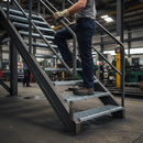 Dark Slate Gray Premium Galvanised Open Mesh Steel Stair Tread 900 x 288mm with Perforated Nosing for Enhanced Safety