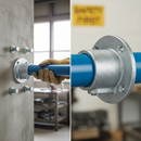 Light Gray Professional Wall Flange Key Clamp for 33.7mm Tube - Heavy Duty End Termination Solution