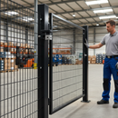 Dark Gray Premium Compact Adjustable 90° Hinge for 50mm Gate Frames - Durable Extruded Aluminum Construction with Quick-Fix Installation System