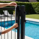 Black Premium Child Safe Magnetic Latch for Pools & Parks - Durable Anodized Aluminium with Extreme Weather Resistance and Strong Magnetic Force