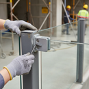 Gray Premium Square Type Glass Clamp for Flat Post - Zinc Finish, 45x45x27mm with 8-10mm Compatibility