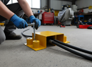 Dark Gray Premium Heavy Duty Steel Cable Protection Ramp for Hoses - Accommodates 2 x 170mm Hoses with 44 Tonnes Load Capacity