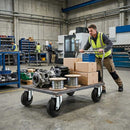 125mm Pressed Steel Swivel Castor with Black Rubber on Polypropylene Wheel - 110kg Load Capacity