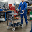 125mm Swivel Castor Wheel with Directional Brake - Grey Rubber - 4-Hole Top Plate, 110kg Load Capacity