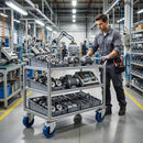 125mm Swivel Castor With Blue Rubber on Polypropylene Wheel, Directional Brake - 140kg Max Load