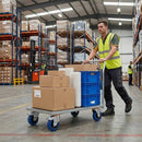 125mm Swivel Castor With Blue Rubber on Polypropylene Wheel, Directional Brake - 140kg Max Load