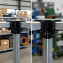 Black Premium 3 Way Top Corner Clamp for 25mm Square Box Section - Durable Electrophoretic Finish for Secure Connections