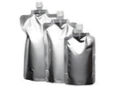 Light Slate Gray Spout Pouch with Cap – Complete Unit in Clear, Black, or Silver – Reusable, Leak-Proof Liquid Packaging