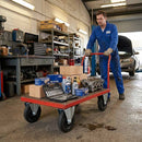 150mm Pressed Steel Fixed Castor with Black Rubber on Polypropylene Wheel - 130kg Load Capacity