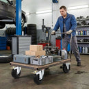 150mm Pressed Steel Swivel Castor, Black Rubber on Polypropylene Wheel, Directional Brake - 130kg Load