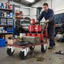 150mm Pressed Steel Swivel Castor, Black Rubber on Polypropylene Wheel, Directional Brake - 130kg Load